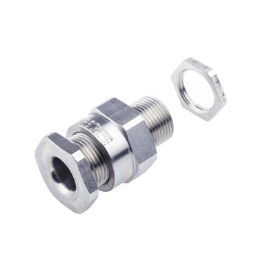 Stainless Steel Cable Gland Kit, M20 Thread, 9.6mm Min, 14mm Max, IP66, IP68