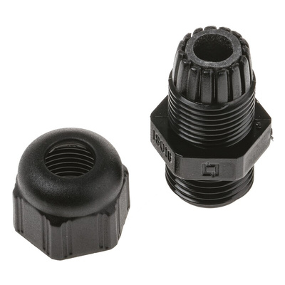 Legrand 979 Series Black Plastic Cable Gland, M16 Thread, 4mm Min, 8mm Max, IP68