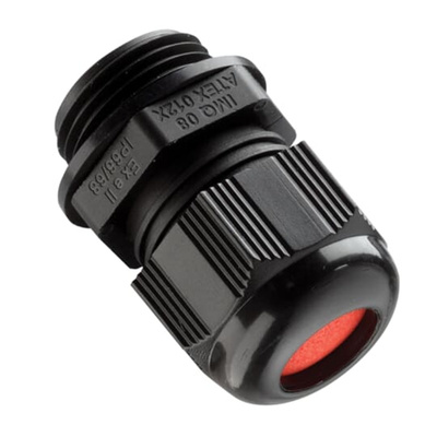 Kopex-EX CGM Series Black Nylon Cable Gland, M20 Thread, 10mm Min, 14mm Max, IP66, IP68