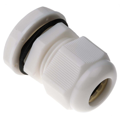 HellermannTyton NGM Series White Nylon Cable Gland, M20 Thread, 6mm Min, 12mm Max, IP68
