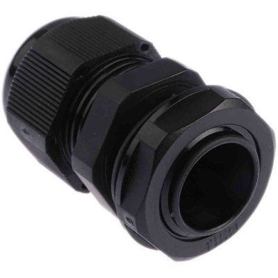 HellermannTyton NGM Series Black Nylon Cable Gland, M20 Thread, 10mm Min, 14mm Max, IP68