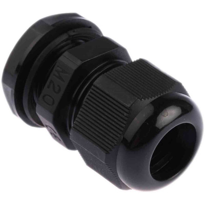 HellermannTyton NGM Series Black Nylon Cable Gland, M20 Thread, 10mm Min, 14mm Max, IP68