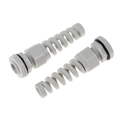 RS PRO Grey Nylon Cable Gland, PG9 Thread, 4mm Min, 8mm Max, IP68