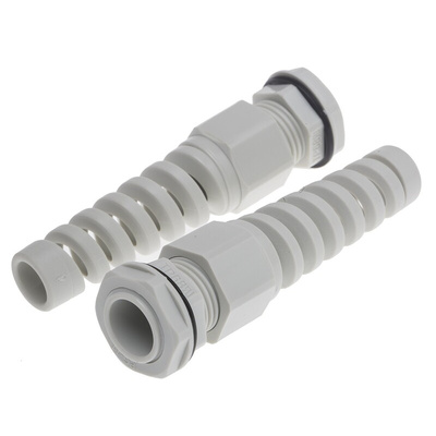 RS PRO Grey Nylon Cable Gland, PG11 Thread, 5mm Min, 10mm Max, IP68