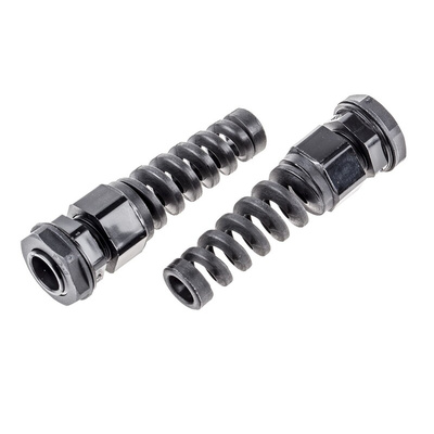 RS PRO Black Nylon Cable Gland, PG9 Thread, 4mm Min, 8mm Max, IP68