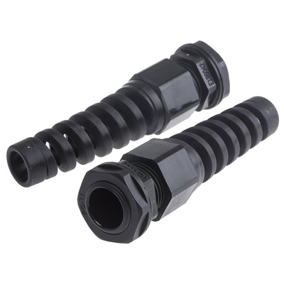 RS PRO Black Nylon Cable Gland, PG11 Thread, 5mm Min, 10mm Max, IP68