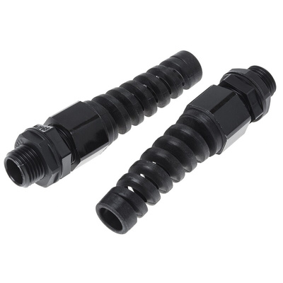 RS PRO Black Nylon Cable Gland, PG16 Thread, 10mm Min, 14mm Max, IP68