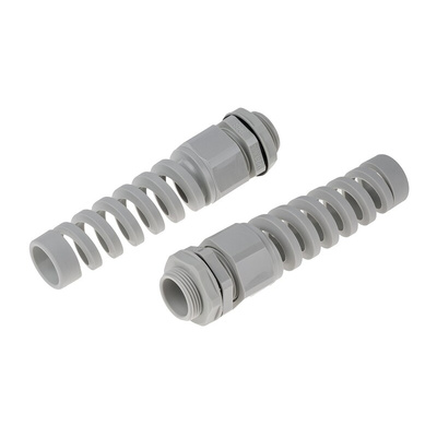 RS PRO Grey Nylon Cable Gland, M25 Thread, 13mm Min, 18mm Max, IP68