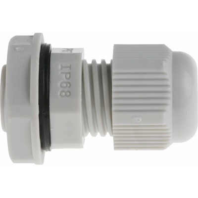 RS PRO Grey Nylon Cable Gland, PG7 Thread, 3.5mm Min, 6mm Max, IP68