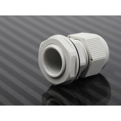 RS PRO Grey Nylon Cable Gland, PG11 Thread, 5mm Min, 10mm Max, IP68