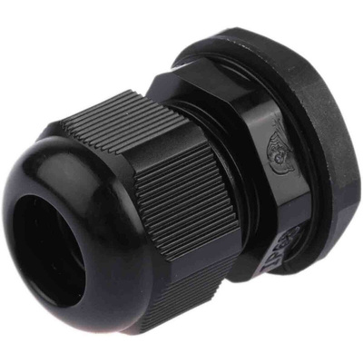 RS PRO Black Nylon Cable Gland, PG16 Thread, 10mm Min, 14mm Max, IP68