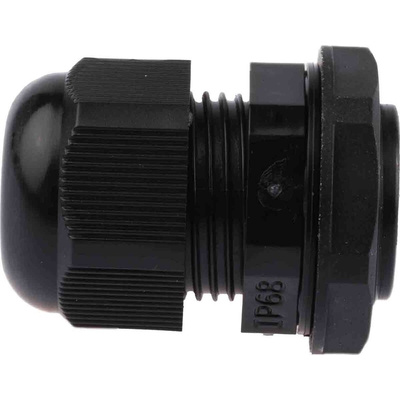 RS PRO Black Nylon Cable Gland, PG16 Thread, 10mm Min, 14mm Max, IP68