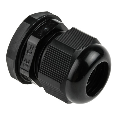 RS PRO Black Nylon Cable Gland, PG21 Thread, 13mm Min, 18mm Max, IP68