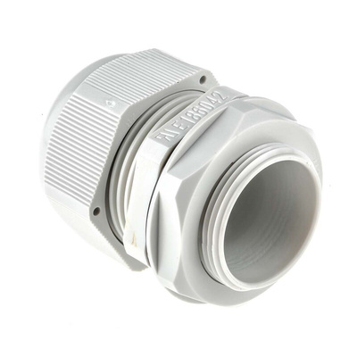 RS PRO Grey Nylon Cable Gland, M32 Thread, 18mm Min, 25mm Max, IP68