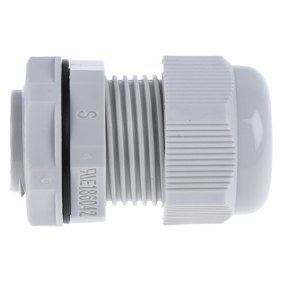 RS PRO Grey Nylon Cable Gland, M20 Thread, 10mm Min, 14mm Max, IP68