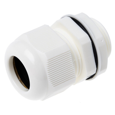 RS PRO White Nylon Cable Gland, M25 Thread, 13mm Min, 18mm Max, IP68