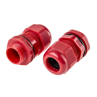RS PRO Red Nylon Cable Gland, M20 Thread, 10mm Min, 14mm Max, IP68