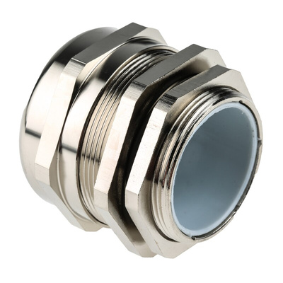 RS PRO Metallic Nickel Plated Brass Cable Gland, M40 Thread, 22mm Min, 32mm Max, IP68