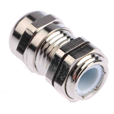 RS PRO Metallic Nickel Plated Brass Cable Gland, PG7 Thread, 3mm Min, 6.5mm Max, IP68