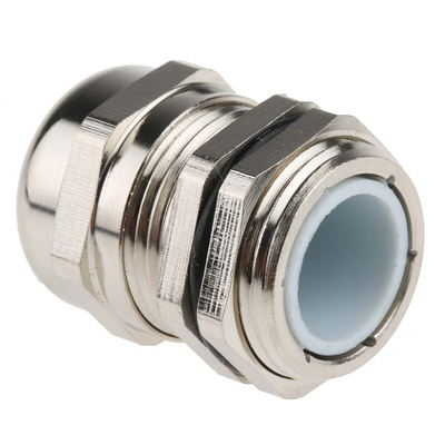 RS PRO Metallic Nickel Plated Brass Cable Gland, PG13.5 Thread, 6mm Min, 12mm Max, IP68