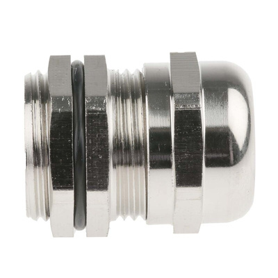 RS PRO Metallic Nickel Plated Brass Cable Gland, PG13.5 Thread, 6mm Min, 12mm Max, IP68