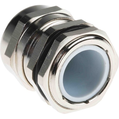 RS PRO Metallic Nickel Plated Brass Cable Gland, PG16 Thread, 8mm Min, 14mm Max, IP68