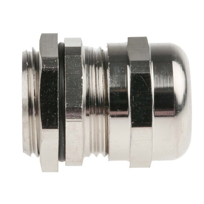 RS PRO Metallic Nickel Plated Brass Cable Gland, PG11 Thread, 5mm Min, 10mm Max, IP68
