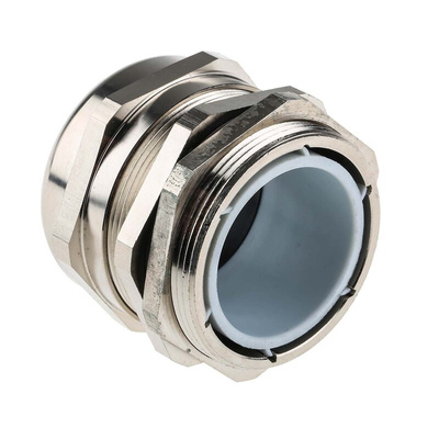 RS PRO Metallic Nickel Plated Brass Cable Gland, PG36 Thread, 22mm Min, 32mm Max, IP68