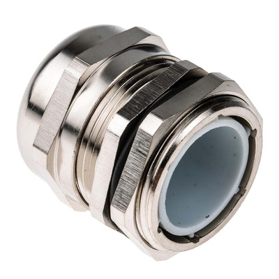 RS PRO Metallic Nickel Plated Brass Cable Gland, PG21 Thread, 13mm Min, 18mm Max, IP68