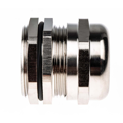 RS PRO Metallic Nickel Plated Brass Cable Gland, PG21 Thread, 13mm Min, 18mm Max, IP68