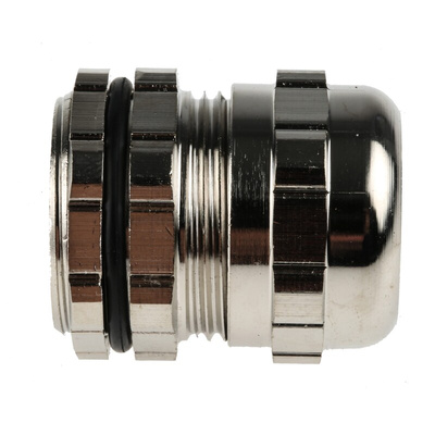 RS PRO Metallic Nickel Plated Brass Cable Gland, PG16 Thread, 8mm Min, 14mm Max, IP68
