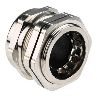 RS PRO Metallic Nickel Plated Brass Cable Gland, M50 Thread, 30mm Min, 38mm Max, IP68
