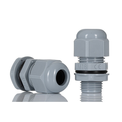 HellermannTyton NGM Series Grey Nylon Cable Gland, M16 Thread, 5mm Min, 10mm Max, IP68