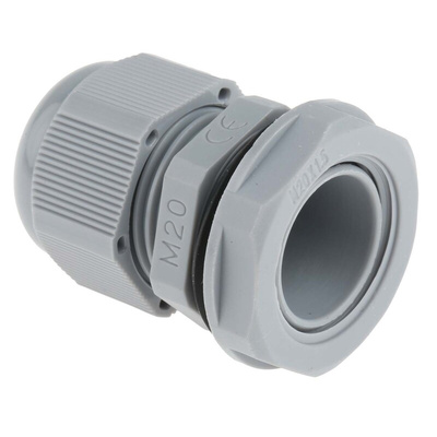 HellermannTyton NGM Series Grey Nylon Cable Gland, M20 Thread, 6mm Min, 12mm Max, IP68