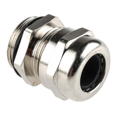SIB SIB-TEC Series Metallic Nickel Plated Brass Cable Gland, M20 Thread, 7mm Min, 13mm Max, IP68