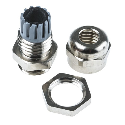 SIB SIB-TEC Series Metallic Nickel Plated Brass Cable Gland, M12 Thread, 2.5mm Min, 6.5mm Max, IP68