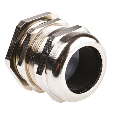 SIB SIB-TEC Series Metallic Nickel Plated Brass Cable Gland, M40 Thread, 15mm Min, 27mm Max, IP68