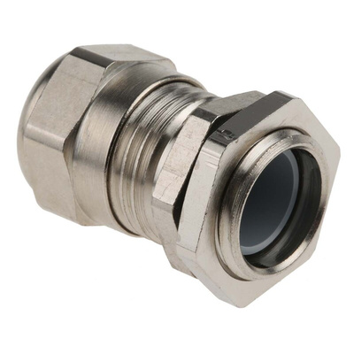 SIB SIB-TEC Series Metallic Nickel Plated Brass Cable Gland, PG9 Thread, 4mm Min, 9.5mm Max, IP68