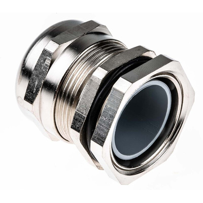 SIB SIB-TEC Series Metallic Nickel Plated Brass Cable Gland, M32 Thread, 11mm Min, 21mm Max, IP68
