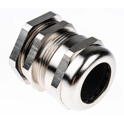 SIB SIB-TEC Series Metallic Nickel Plated Brass Cable Gland, M32 Thread, 11mm Min, 21mm Max, IP68