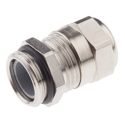 SIB SIB-TEC Series Metallic Nickel Plated Brass Cable Gland, M16 Thread, 4mm Min, 9.5mm Max, IP68