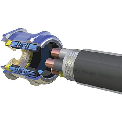 Lapp SKINTOP Series Metallic Nickel Plated Brass Cable Gland, M40 Thread, 19mm Min, 28mm Max, IP69K