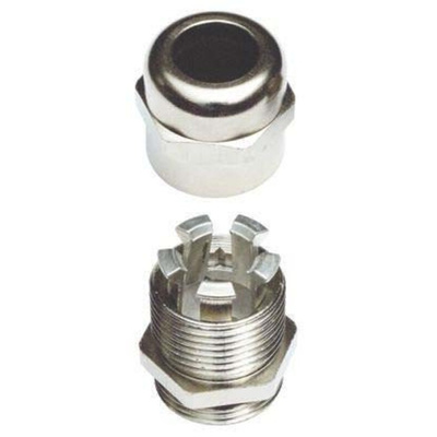 SIB WADI-TEC Series Metallic Nickel Plated Brass Cable Gland, M32 Thread, 13.5mm Min, 18mm Max, IP68