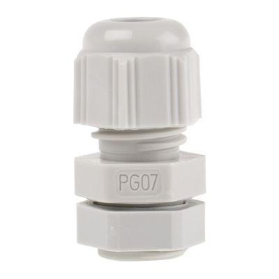 SIB SIB-TEC Series Grey PA 6 Cable Gland, PG7 Thread, 2.5mm Min, 6.5mm Max, IP68