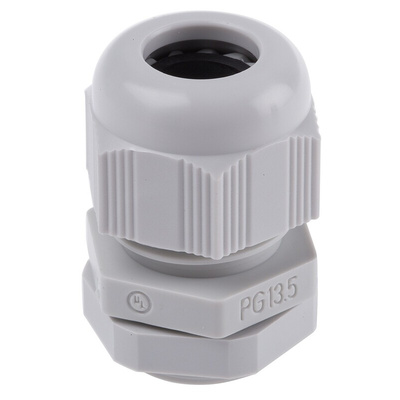 SIB SIB-TEC Series Grey PA 6 Cable Gland, PG13.5 Thread, 5mm Min, 12mm Max, IP68