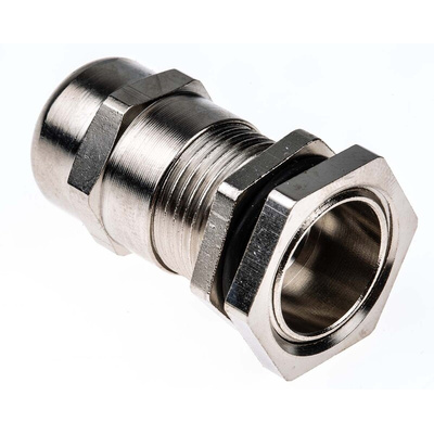 SIB WADI-TEC Series Metallic Nickel Plated Brass Cable Gland, M20 Thread, 7mm Min, 10.5mm Max, IP68