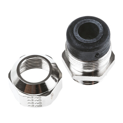 SES Sterling A1 Series Metallic Nickel Plated Brass Cable Gland, PG9 Thread, 6mm Min, 10.5mm Max, IP68