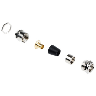 Lapp SKINDICHT Series Metallic Nickel Plated Brass Cable Gland, PG16 Thread, 10.8mm Min, 12.8mm Max, IP68