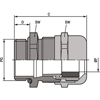 Lapp SKINTOP Series Metallic Nickel Plated Brass Cable Gland, PG13.5 Thread, 4mm Min, 9mm Max, IP68