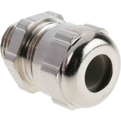 ABB Metallic Nickel Plated Brass Cable Gland, M16 Thread, 7mm Min, 11mm Max, IP68